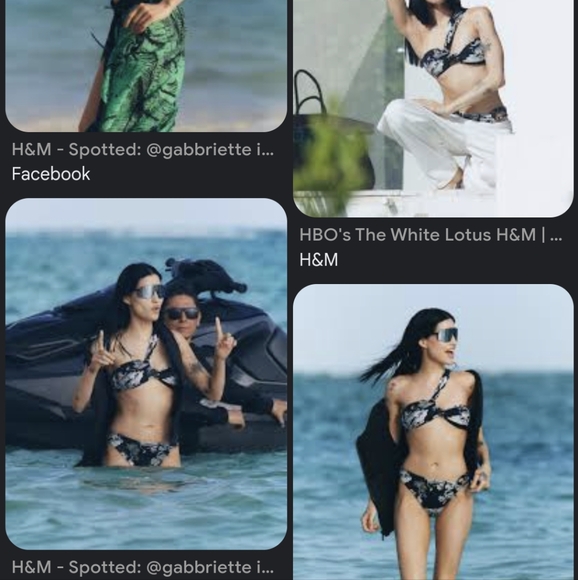 *LAST CHANCE* H&M The White Lotus Patterned one-shoulder bikini top NWT - Picture 10 of 11